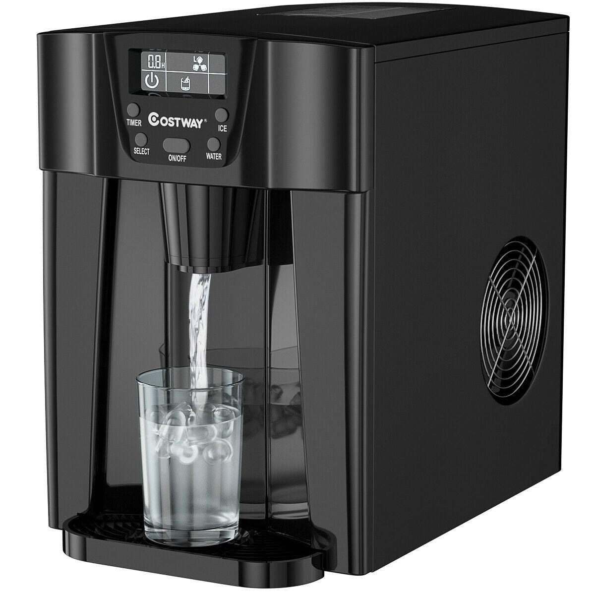 Costway EP24509：二合一制冰机饮水机，36 磅/24 小时液晶显示屏 