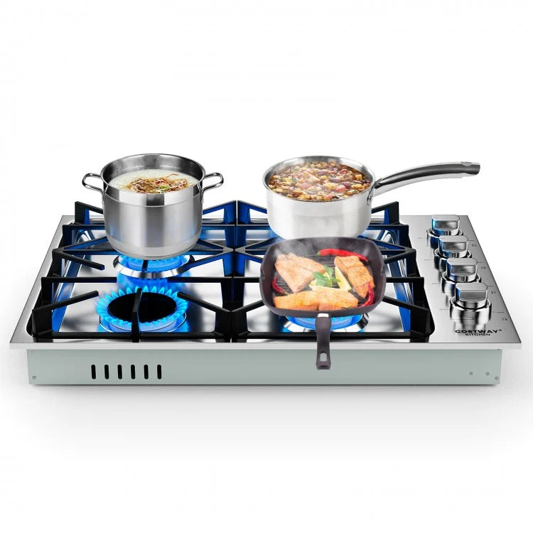 Costway Kichen Gas Cooktop CGC430, with 4/6 Powerful Burners and ABS Knobs，30/36 Inch