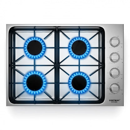 Costway Kichen Gas Cooktop CGC430, with 4/6 Powerful Burners and ABS Knobs，30/36 Inch