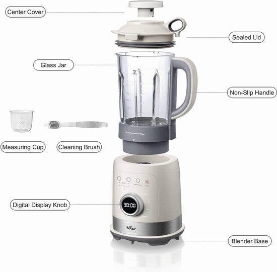 Bear Professional Blender PBJ-B10U6, 1000W Countertop Blender for Kitchen