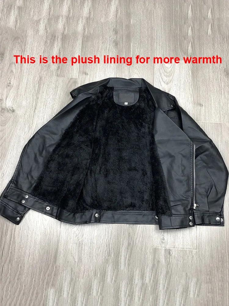 Aelegantmis New Loose PU Faux Leather Jacket Women Classic Moto Biker Jacket Autumn Winter Lady Basic Coat Y2k Outerwear - YOURISHOP.COM