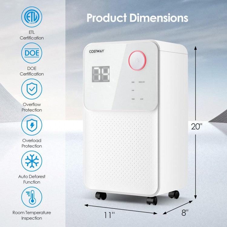 Costway 24 Pints 1500 Sq. ft Portable Dehumidifier for Medium to Large Spaces ES10014US