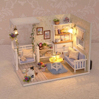 Doll House Furniture Diy Miniature 3D Wooden Miniaturas Dollhouse Toys for Children Birthday Gifts Casa Kitten Diary H013 - YOURISHOP.COM