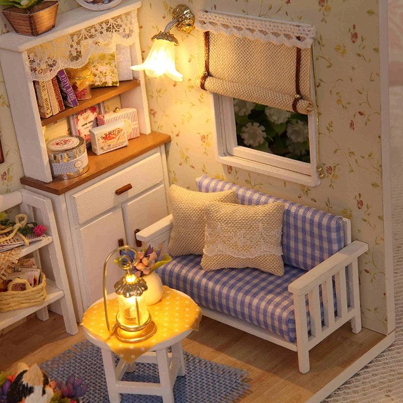 Doll House Furniture Diy Miniature 3D Wooden Miniaturas Dollhouse Toys for Children Birthday Gifts Casa Kitten Diary H013 - YOURISHOP.COM