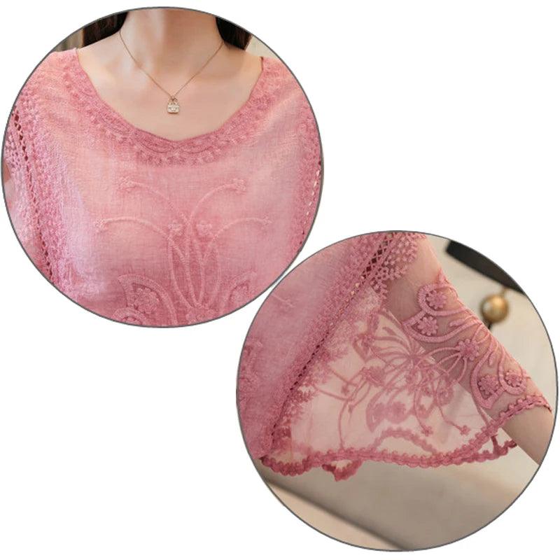 Fashion Women Blouses Spring New Chiffon Blouse Cotton Edge Lace Blouses Shirt Butterfly Flower Women Shirt Tops Blusas 4073 50 - YOURISHOP.COM