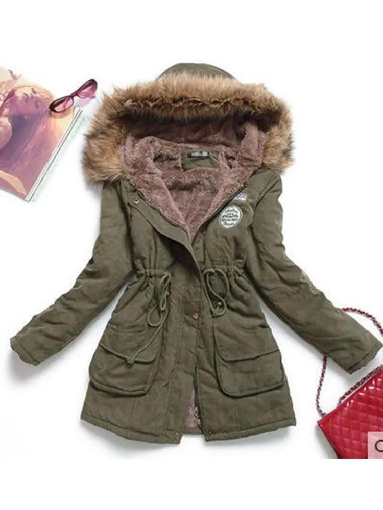 Fitaylor New Winter Women Jacket Medium-long Thicken Outwear Hooded Wadded Coat Slim Parka Cotton-padded Jacket Overcoat - YOURISHOP.COM