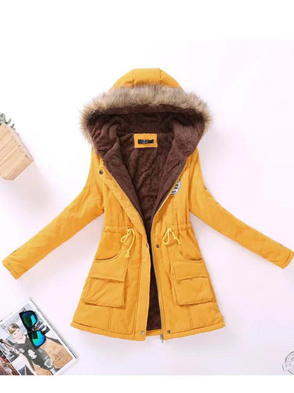 Fitaylor New Winter Women Jacket Medium-long Thicken Outwear Hooded Wadded Coat Slim Parka Cotton-padded Jacket Overcoat - YOURISHOP.COM