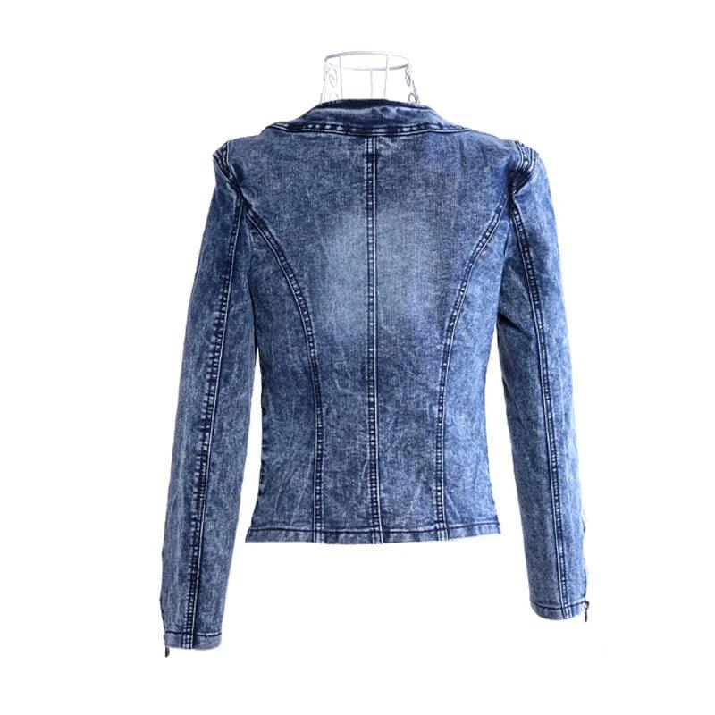 FMFSSOM New Spring Antumn Denim Jackets Vintage Diamonds Casual Coat Women's Denim Jacket Basis Tops Outerwear Jeans - YOURISHOP.COM