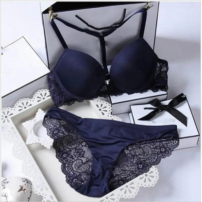 Hot Sale 8 Color Sexy Elegant ABC Cup Bra and Panty Set Women Bras Sets Lady Underwear Push Up Lingeries Brief Thong - YOURISHOP.COM