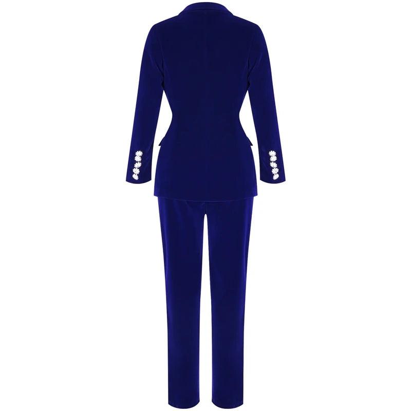 Ocstrade Summer Sets for Women 2020 New Navy Blue V Neck Long Sleeve Sexy 2 Piece Set Outfits High Quality Two Piece Set Suit - YOURISHOP.COM