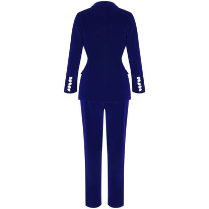 Ocstrade Summer Sets for Women 2020 New Navy Blue V Neck Long Sleeve Sexy 2 Piece Set Outfits High Quality Two Piece Set Suit - YOURISHOP.COM