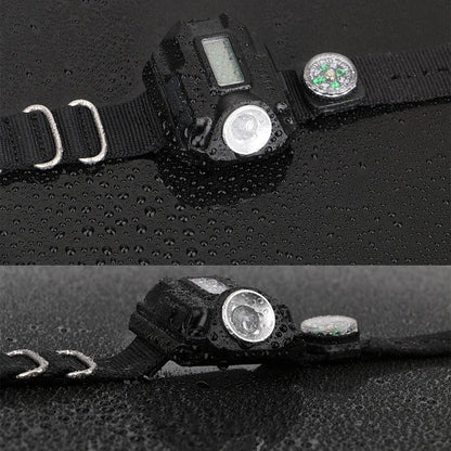 Portable Wrist Light R2 LED Wrist Watch Flashlight USB Rechargeable Wrist Flashlights Tactical Torch With Time Display Compass - YOURISHOP.COM