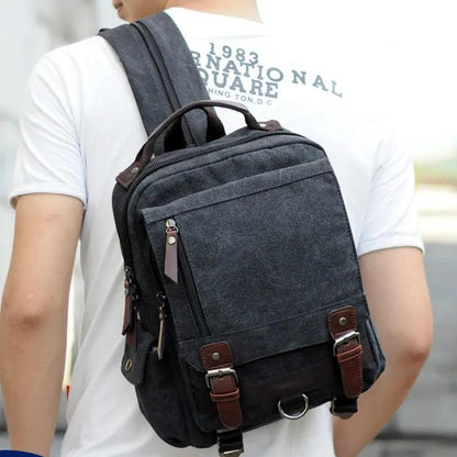 Scione Small Canvas Backpack Men Travel Back Pack Multifunctional Shoulder Bag Women Laptop Rucksack School Bags Female Daypack - YOURISHOP.COM