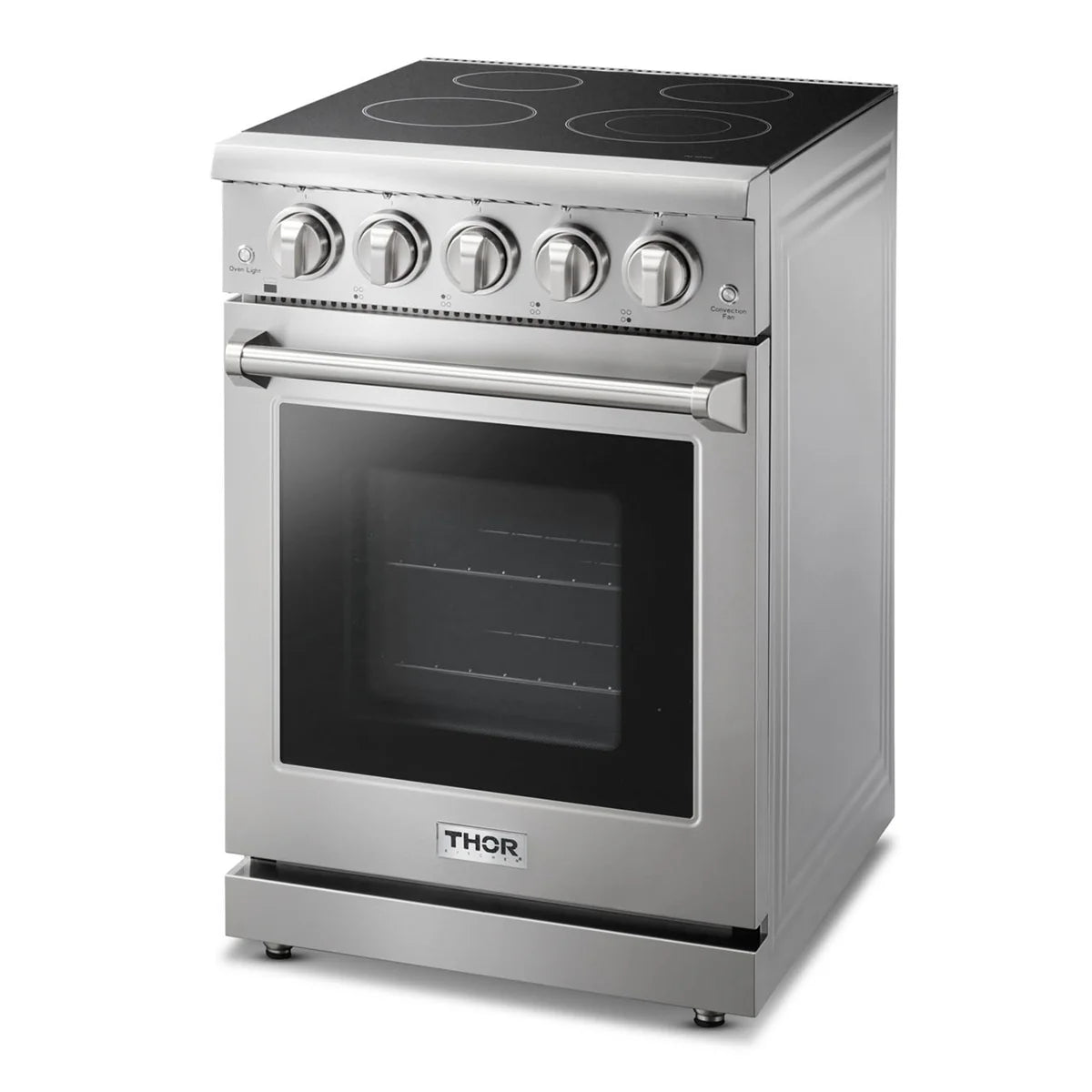 THOR Kitchen 24 Inch Professional Electric Range - Freestanding High-End Electric Oven with 4 Heating Elements - Stainless Steel Design | HRE2401