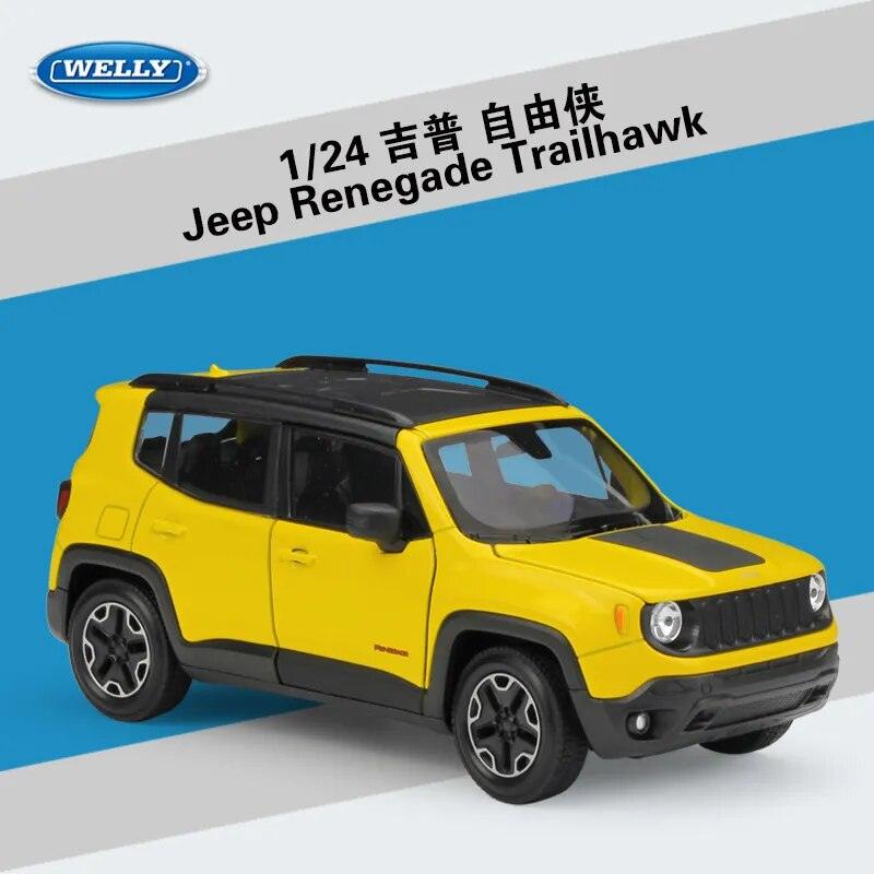 Welly Diecast 1:24 High Simulation Metal Jeep Renegade Trailhawk SUV Car Alloy Vehicle Model Toy Cars For Boys Gift Collection - YOURISHOP.COM