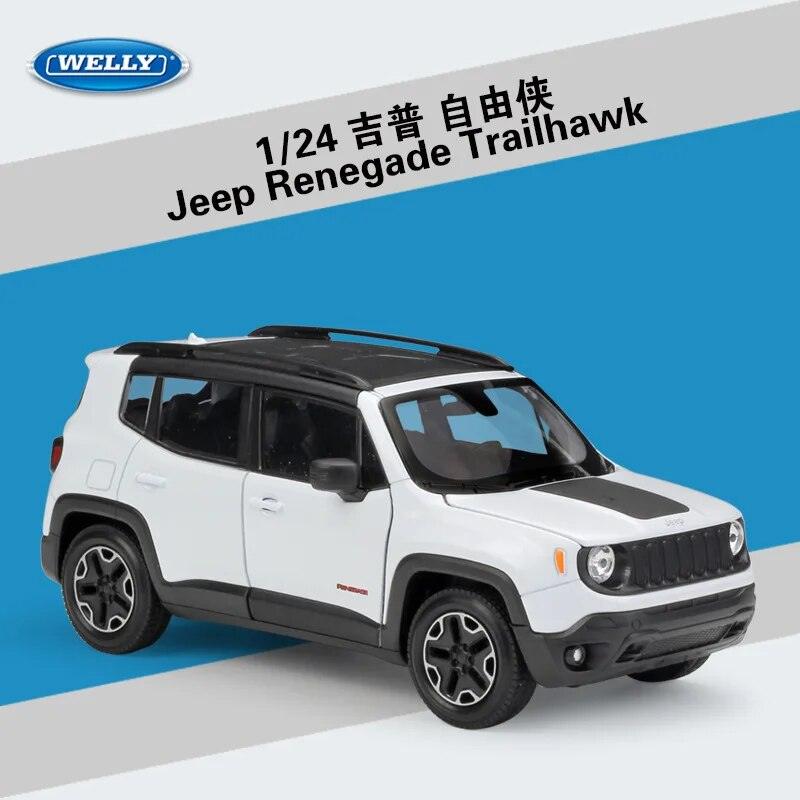 Welly Diecast 1:24 High Simulation Metal Jeep Renegade Trailhawk SUV Car Alloy Vehicle Model Toy Cars For Boys Gift Collection - YOURISHOP.COM