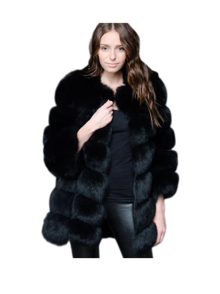 ZADORIN New Luxury Splicing Long Faux Fur Coat Women Thick Warm Winter Fashion Fluffy Faux Fur Jacket Coats for Women Outerwear - YOURISHOP.COM