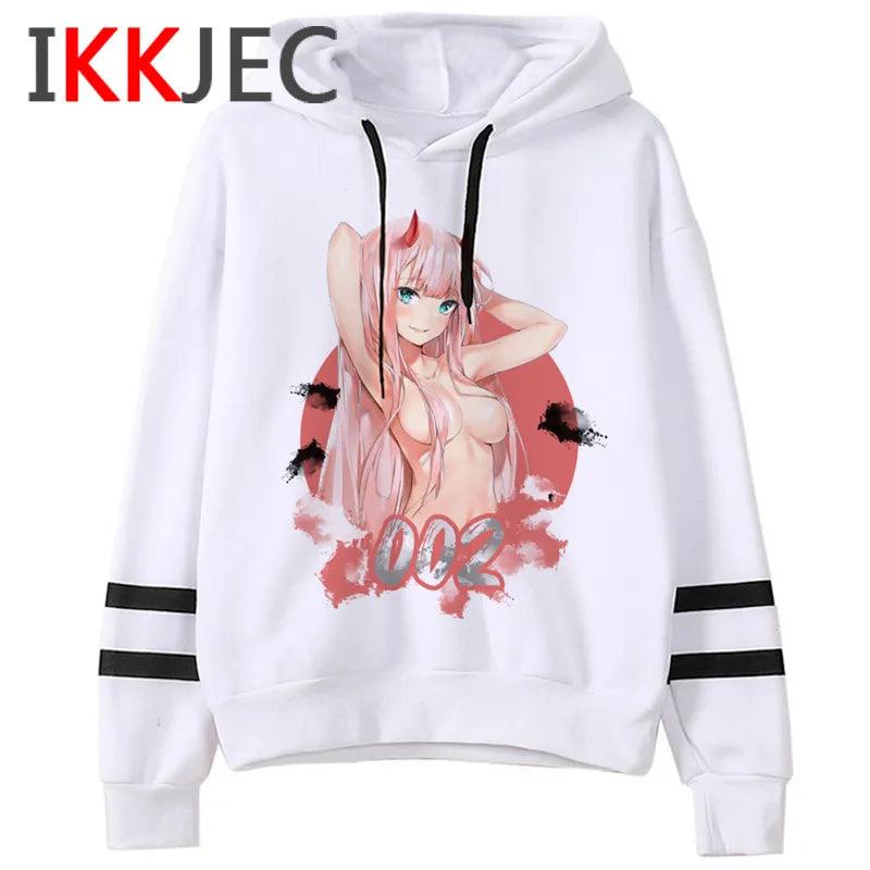 Zero Two Darling In The Franxx Funny Cartoon Harajuku Hoodies Men Unisex Aesthetic Senpai Waifu Anime Sweatshirt 90s Hoody Male - YOURISHOP.COM