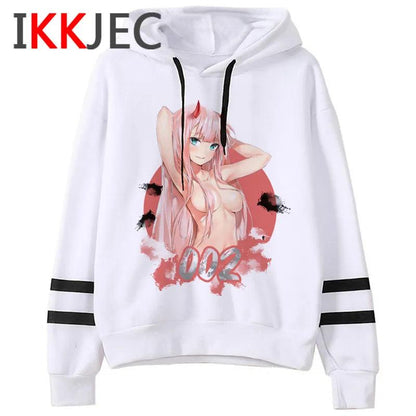 Zero Two Darling In The Franxx Funny Cartoon Harajuku Hoodies Men Unisex Aesthetic Senpai Waifu Anime Sweatshirt 90s Hoody Male - YOURISHOP.COM