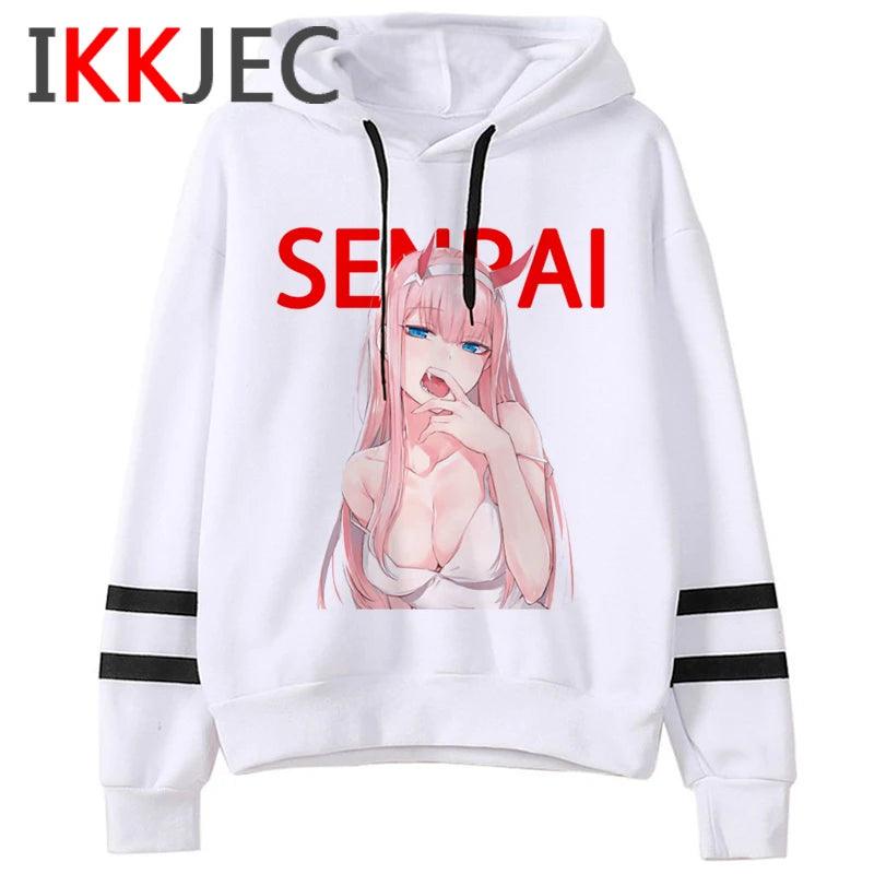 Zero Two Darling In The Franxx Funny Cartoon Harajuku Hoodies Men Unisex Aesthetic Senpai Waifu Anime Sweatshirt 90s Hoody Male - YOURISHOP.COM