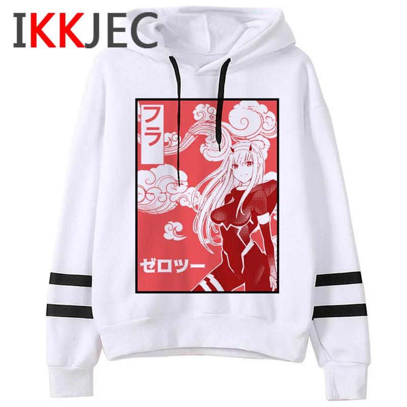 Zero Two Darling In The Franxx Funny Cartoon Harajuku Hoodies Men Unisex Aesthetic Senpai Waifu Anime Sweatshirt 90s Hoody Male - YOURISHOP.COM