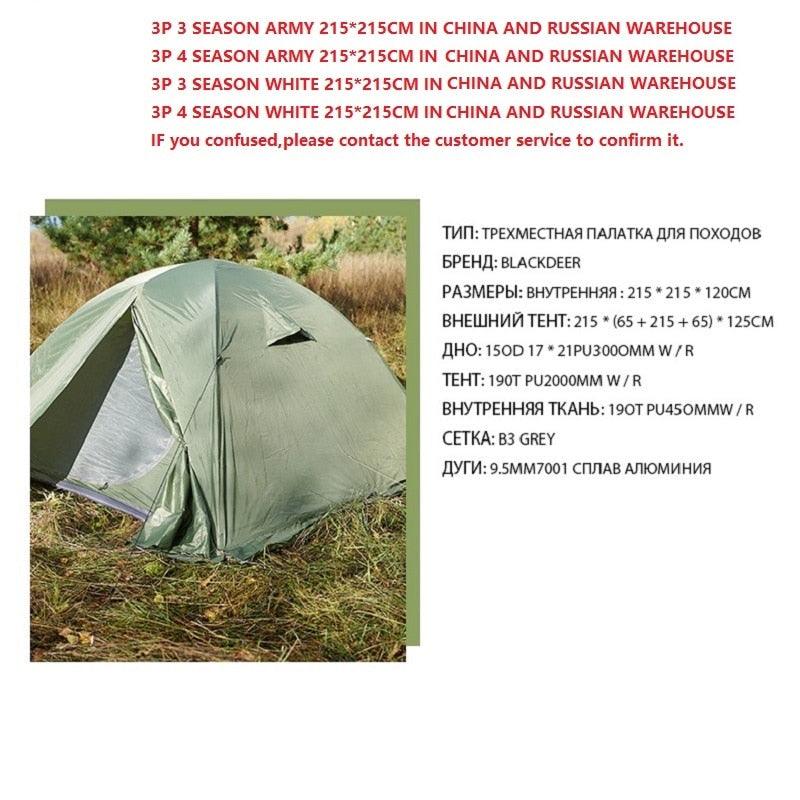 Blackdeer Archeos 2-3 People Backpacking Tent Outdoor Camping 4 Season Winter Skirt Tent Double Layer Waterproof Hiking Survival - YOURISHOP.COM