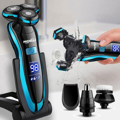 Electric Razor Electric Shaver Hair Cutting Shaving Machine for Men Clipper Beard Trimmer Rotary Shaver 100% Water Proof - YOURISHOP.COM