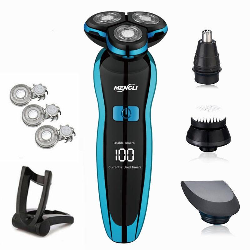 Electric Razor Electric Shaver Hair Cutting Shaving Machine for Men Clipper Beard Trimmer Rotary Shaver 100% Water Proof - YOURISHOP.COM