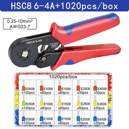 Ferrule Crimping Tool Tubular / Pin Terminal Professional Electrician Pliers Max(16mm ²/ 5AWG) Adjustable Ratchet Tools - YOURISHOP.COM