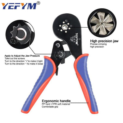 Ferrule Crimping Tool Tubular / Pin Terminal Professional Electrician Pliers Max(16mm ²/ 5AWG) Adjustable Ratchet Tools - YOURISHOP.COM