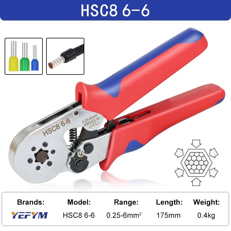 Ferrule Crimping Tool Tubular / Pin Terminal Professional Electrician Pliers Max(16mm ²/ 5AWG) Adjustable Ratchet Tools - YOURISHOP.COM