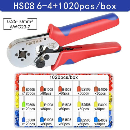 Ferrule Crimping Tool Tubular / Pin Terminal Professional Electrician Pliers Max(16mm ²/ 5AWG) Adjustable Ratchet Tools - YOURISHOP.COM