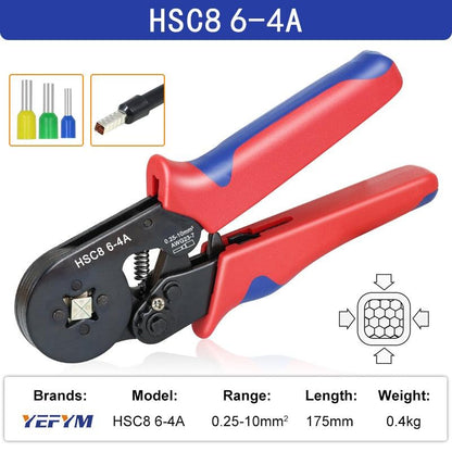 Ferrule Crimping Tool Tubular / Pin Terminal Professional Electrician Pliers Max(16mm ²/ 5AWG) Adjustable Ratchet Tools - YOURISHOP.COM