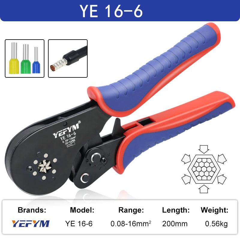 Ferrule Crimping Tool Tubular / Pin Terminal Professional Electrician Pliers Max(16mm ²/ 5AWG) Adjustable Ratchet Tools - YOURISHOP.COM