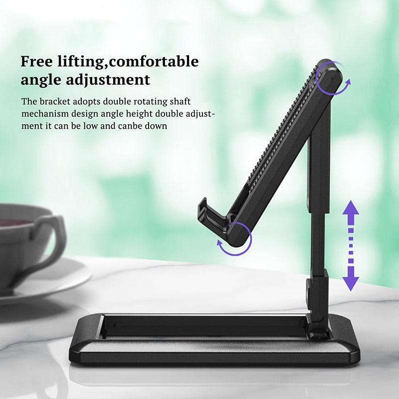 Foldable Tablet Mobile Phone Desktop Phone Stand for iPad iPhone Samsung Desk Holder Adjustable Desk Bracket Smartphone Stand - YOURISHOP.COM