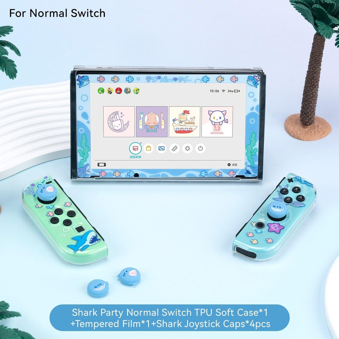 GeekShare Nintendo Switch Shell Cute Shark Party TPU Soft Full Cover Case For Nintendo Switch Joy-con Cover Shell NS Accessories - YOURISHOP.COM