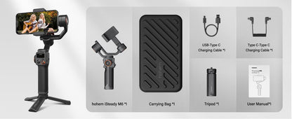 Hohem iSteady M6 iSteady X2,Smartphone Gimbal Stabilizer with Foldable Gimbal for iPhone 14/13 PRO MAX/11, Samsung, Huawei - YOURISHOP.COM