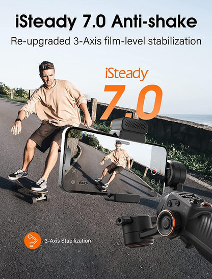 Hohem iSteady M6 iSteady X2,Smartphone Gimbal Stabilizer with Foldable Gimbal for iPhone 14/13 PRO MAX/11, Samsung, Huawei - YOURISHOP.COM