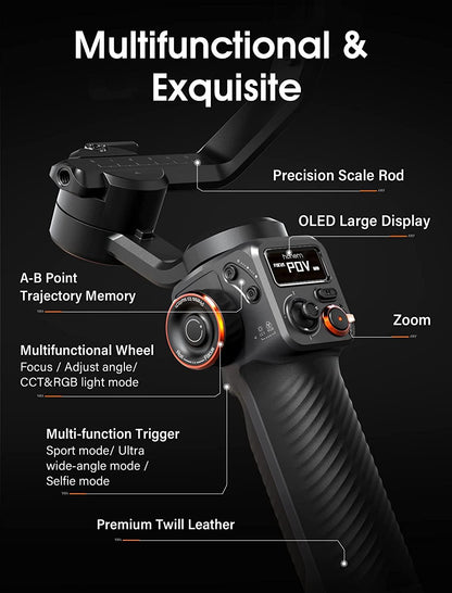 Hohem iSteady M6 iSteady X2,Smartphone Gimbal Stabilizer with Foldable Gimbal for iPhone 14/13 PRO MAX/11, Samsung, Huawei - YOURISHOP.COM