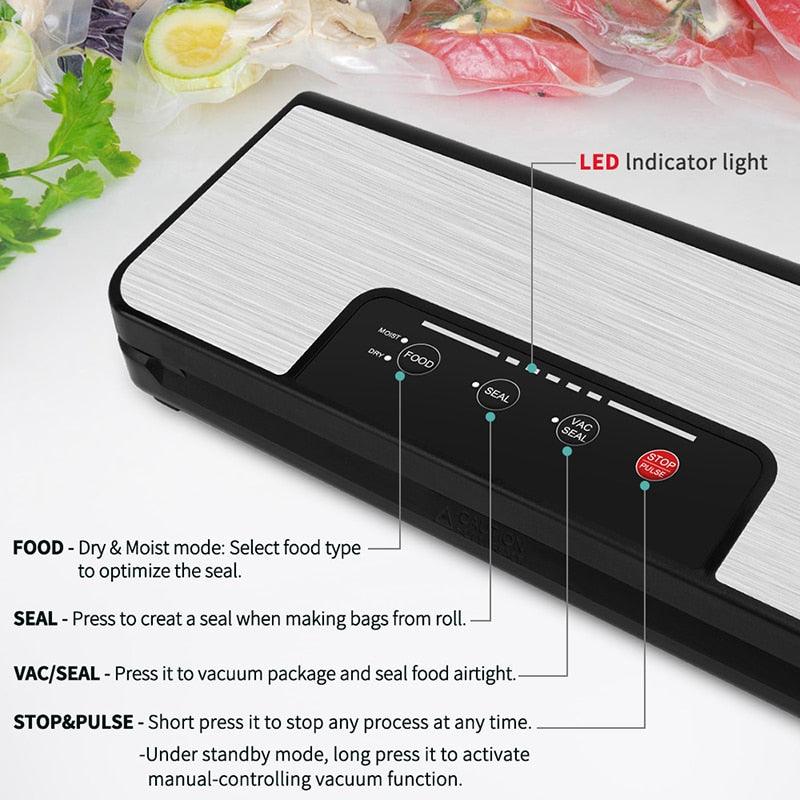 Automatic Food Vacuum Sealer System - 110W Sealed Meat Packing Sealing  Preservation Sous Vide Machine w/ 2 Seal Modes, Saver Vac Roll Bags, Vacuum  Air