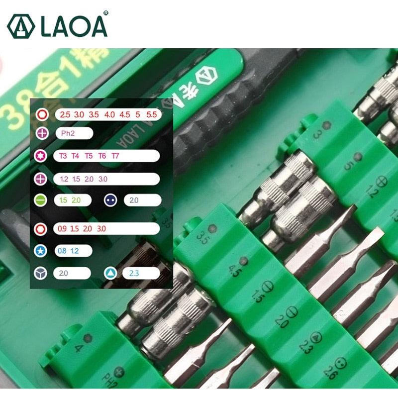 LAOA 38 in 1 Screwdrivers Set Precision Screwdriver bit set Laptop Mobile phone Repair Tools Kit Precise Screw Driver Hand tools - YOURISHOP.COM