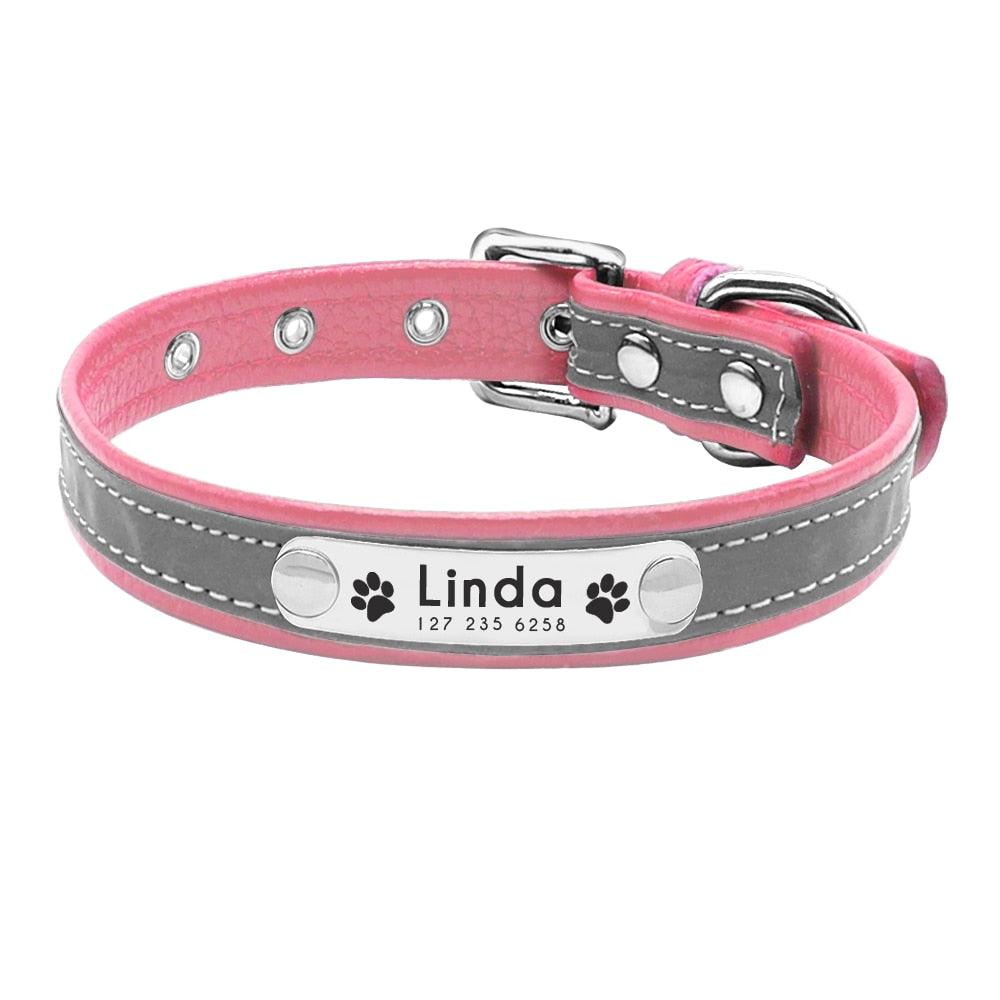 Leather Cat Collar Personalized Cat Collar For Puppy Small Dogs Pet Kitten Nameplate Collar Free Engraving Adjustable - YOURISHOP.COM
