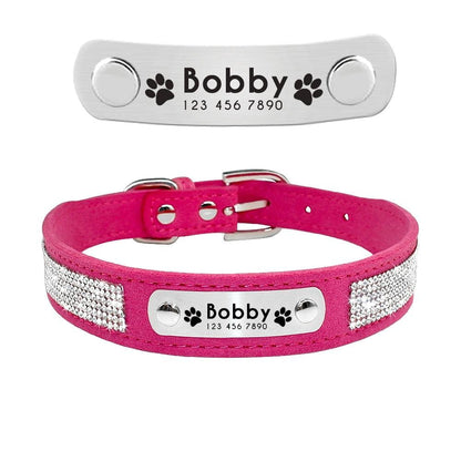 Leather Cat Collar Personalized Cat Collar For Puppy Small Dogs Pet Kitten Nameplate Collar Free Engraving Adjustable - YOURISHOP.COM