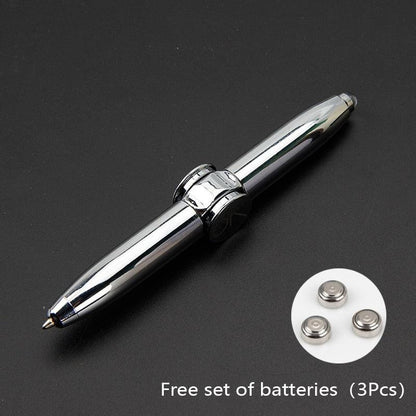 Multi-Function LED Gyro Pens for Writing Metal Stress Relief Ballpoint Gel Pen Spinning Office School Supplies Stationery - YOURISHOP.COM