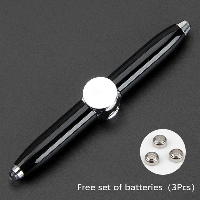 Multi-Function LED Gyro Pens for Writing Metal Stress Relief Ballpoint Gel Pen Spinning Office School Supplies Stationery - YOURISHOP.COM