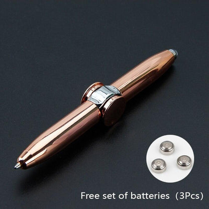 Multi-Function LED Gyro Pens for Writing Metal Stress Relief Ballpoint Gel Pen Spinning Office School Supplies Stationery - YOURISHOP.COM