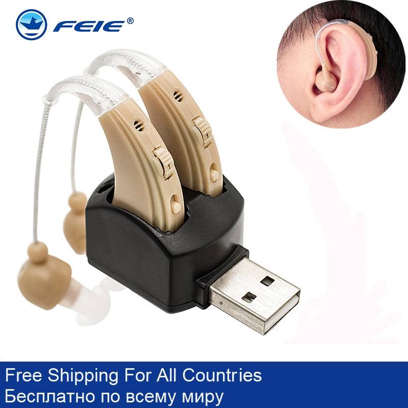 S-109s Double BET Hearing Aid Rechargeable Sound Amplifier Volume Adjustable Wireless Hearing Aids Device Audifonos Para Sordera - YOURISHOP.COM