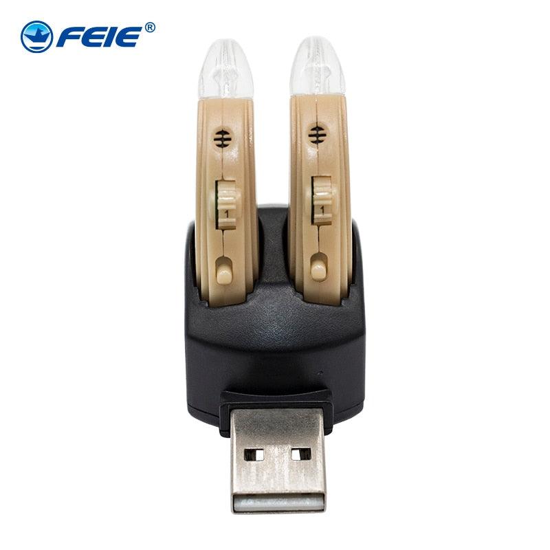 S-109s Double BET Hearing Aid Rechargeable Sound Amplifier Volume Adjustable Wireless Hearing Aids Device Audifonos Para Sordera - YOURISHOP.COM