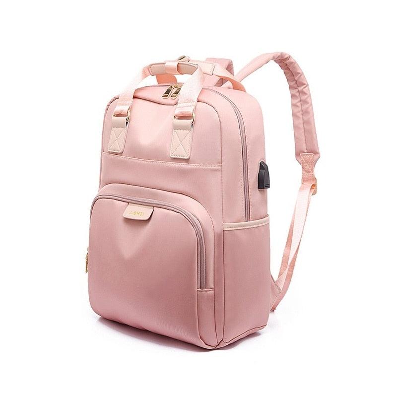 Stylish Waterproof Laptop Backpack 15.6 Women Fashion Backpack for girls Black Backpack Female large Bag 13 13.3 14 15 inch Pink - YOURISHOP.COM