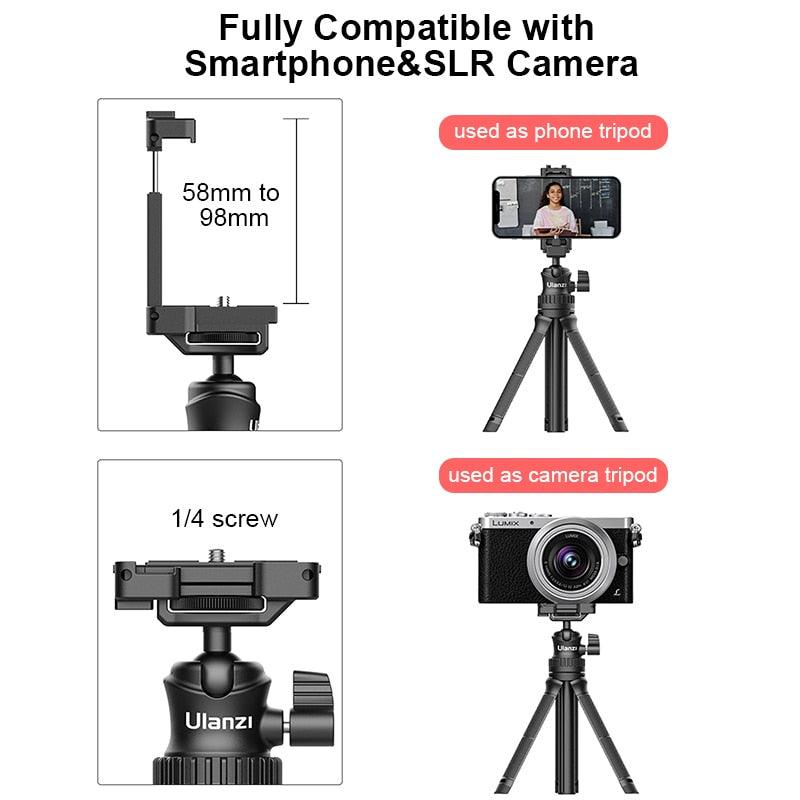 Ulanzi MT-34 Extendable Smartphone Selfie Tripod with Phone Mount 80cm Vlog SLR Mobile Tripod for iPhone 12 Pro Max 11 Sony ZV1 - YOURISHOP.COM